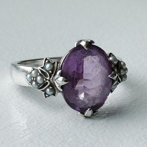 Purple Gemstone Amythest ring 7
